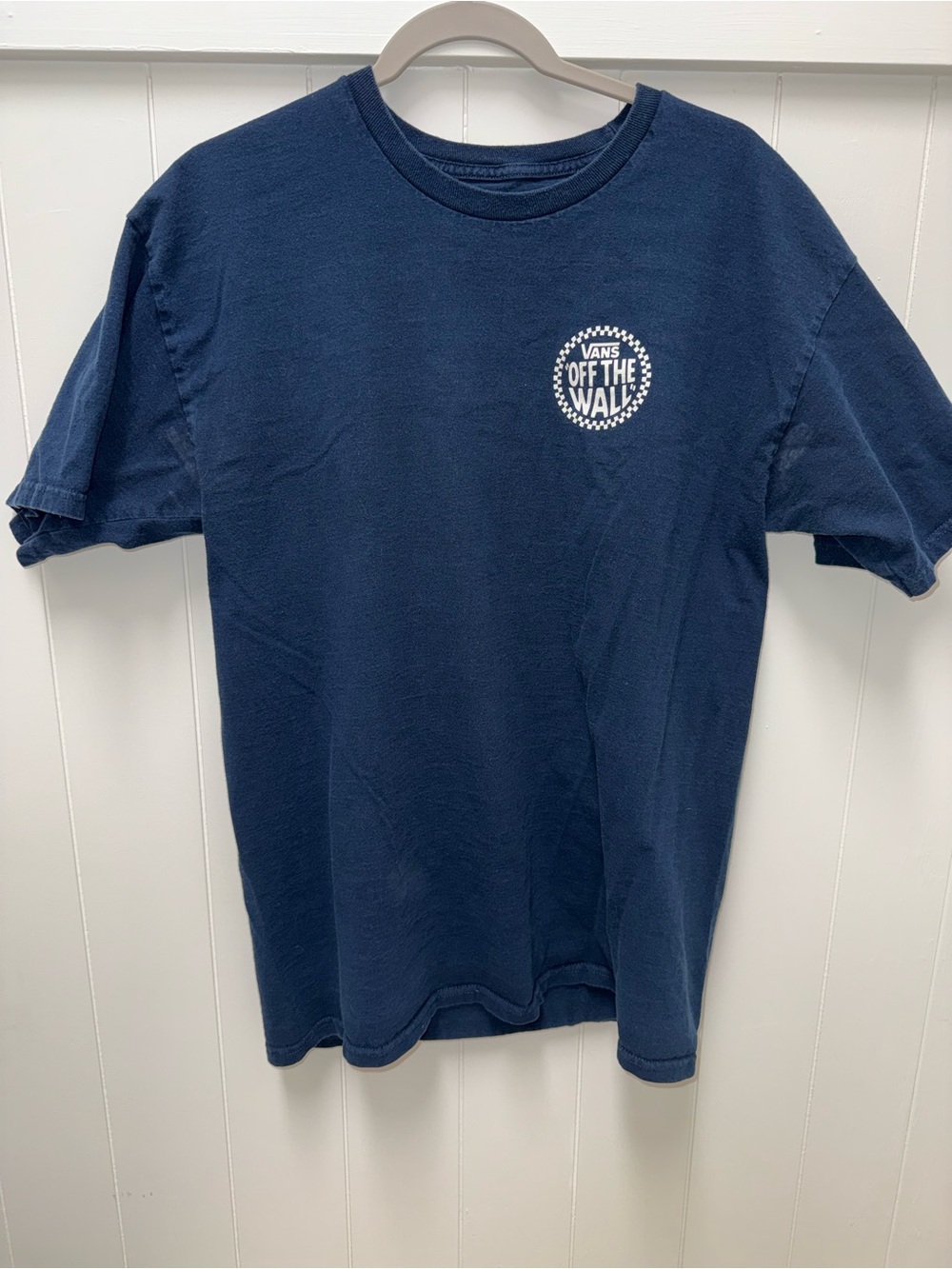 Vans Off The Wall Men’s Navy Blue Graphic T-Shirt Large Skate Logo Tee